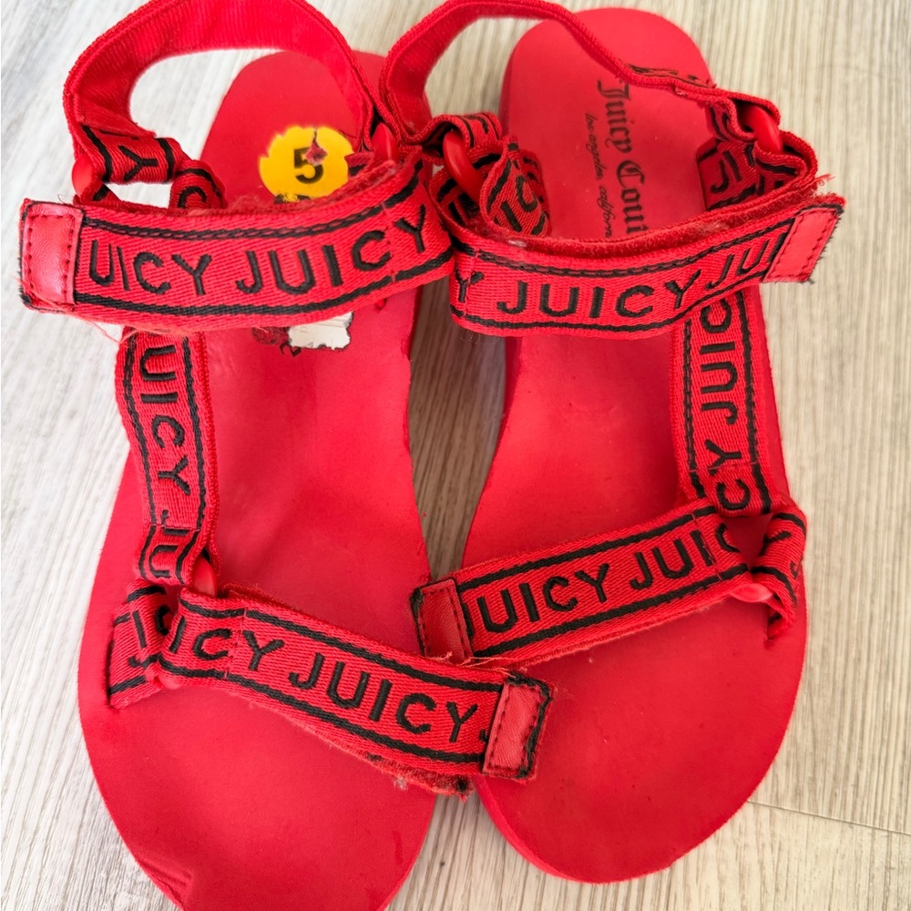 Juicy Couture Red Logo Strap Sandals